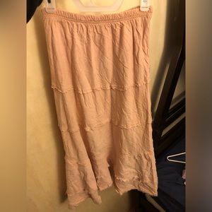 Soft Surroundings Women Pink Long Skirt Size L